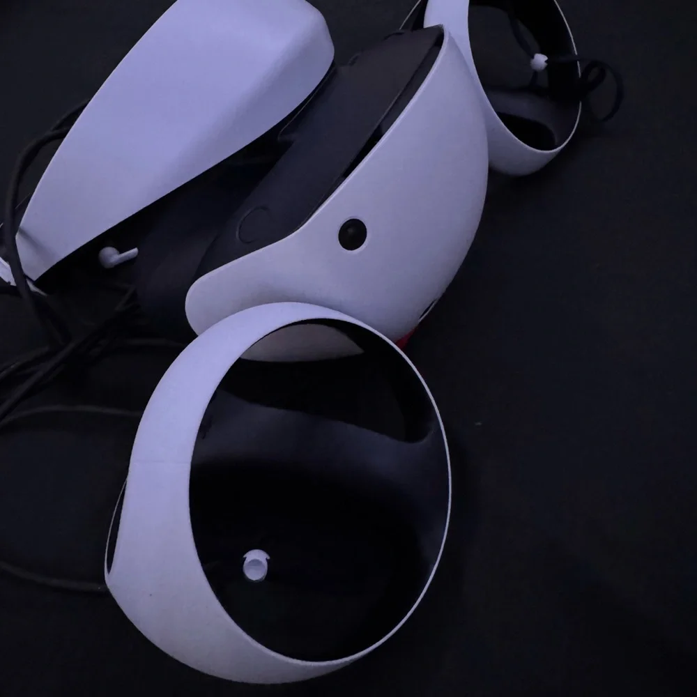 White and Black VR Headset with Controllers